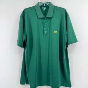 Masters Tech Polo Shirt Mens XL Green Short Sleeve Golf Performance Embroidered